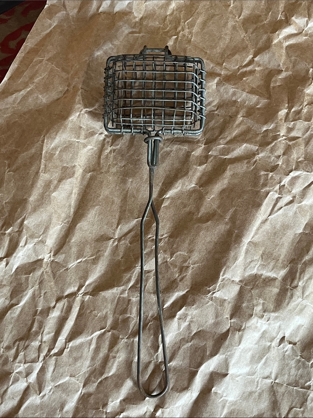 Vintage Metal Wire Soap Saver with Sliding Closure & Long Handle